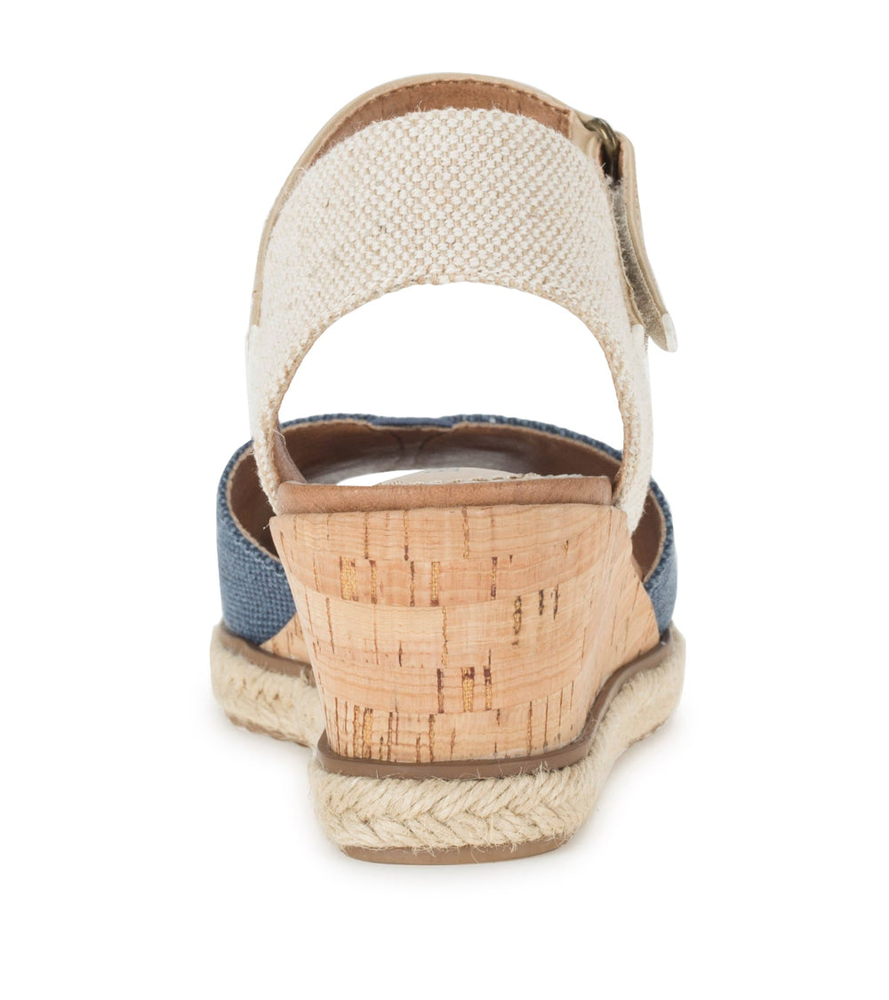 Odetta Espadrille Wedge Sandal Navy Blue Canvas - Women