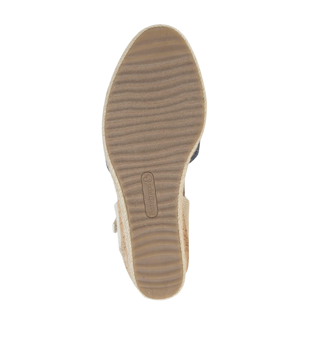 Odetta Espadrille Wedge Sandal Navy Blue Canvas - Women