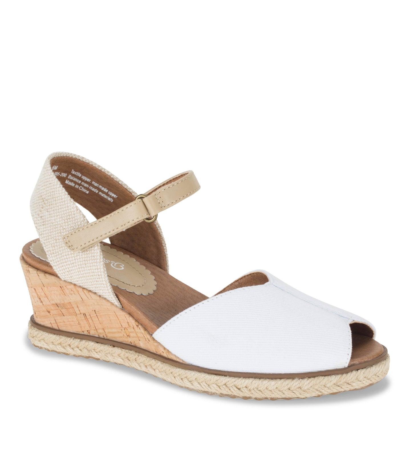 Odetta Espadrille Wedge Sandal White Canvas - Women