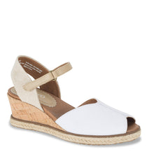 Odetta Espadrille Wedge Sandal White Canvas - Women