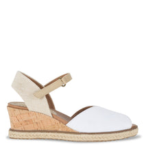 Odetta Espadrille Wedge Sandal White Canvas - Women