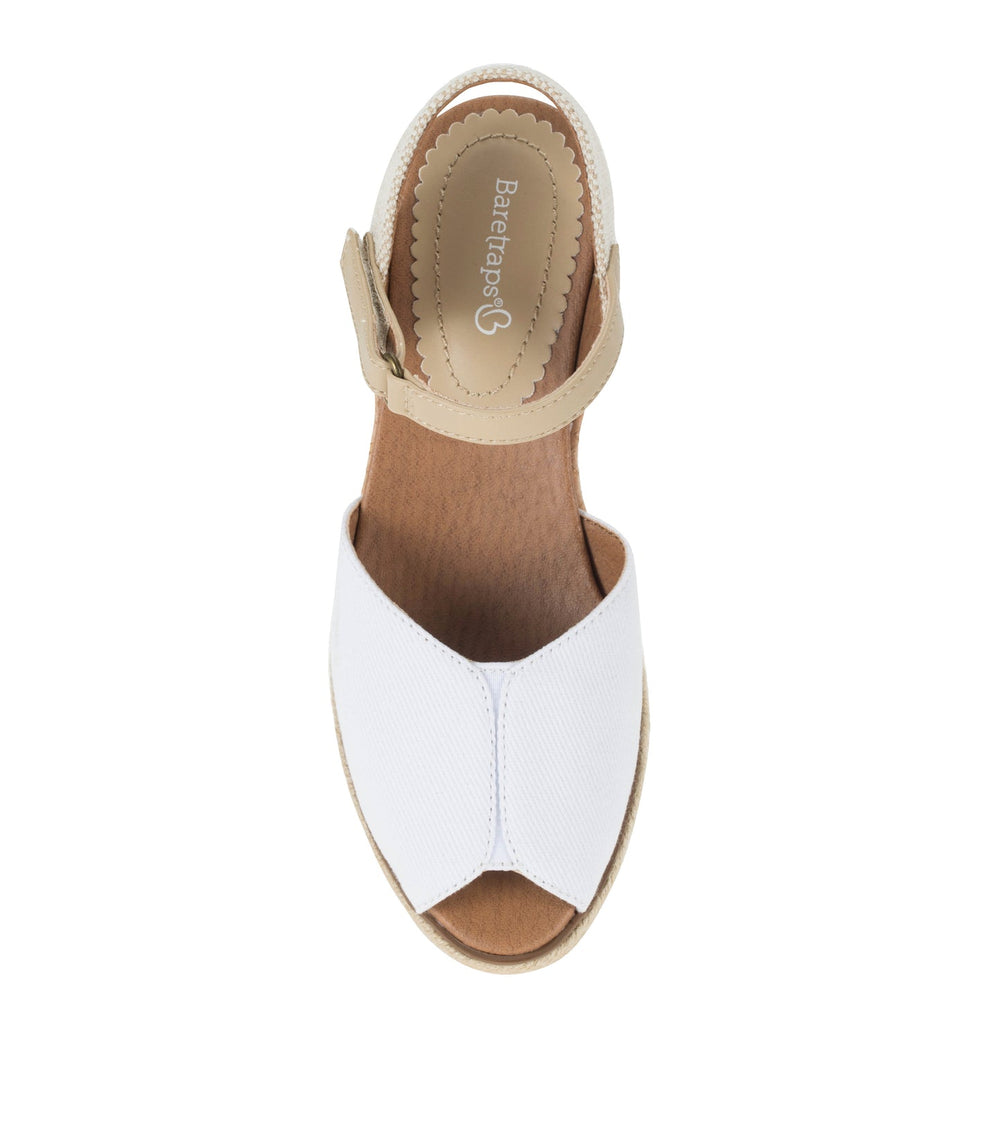 Odetta Espadrille Wedge Sandal White Canvas - Women