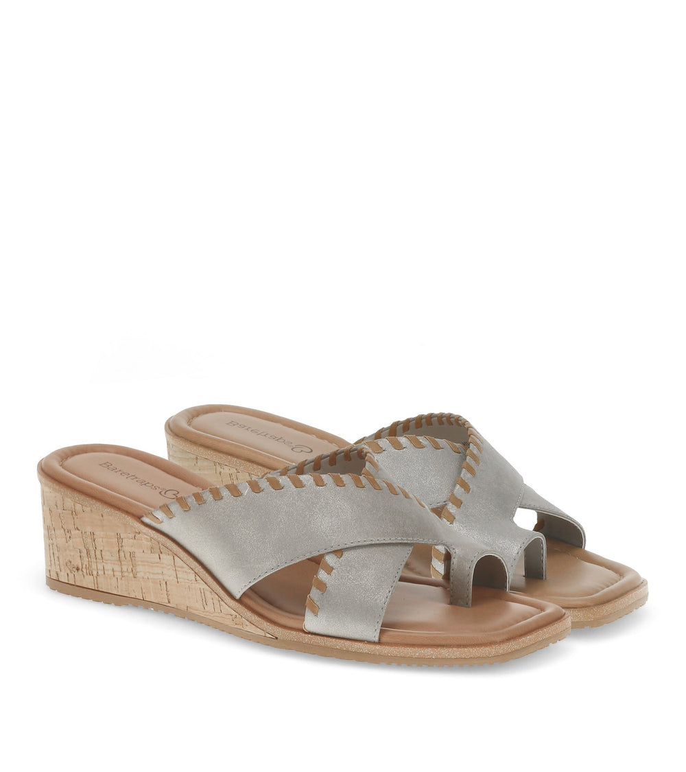 Paige Wedge Sandal Champagne Canvas - Women