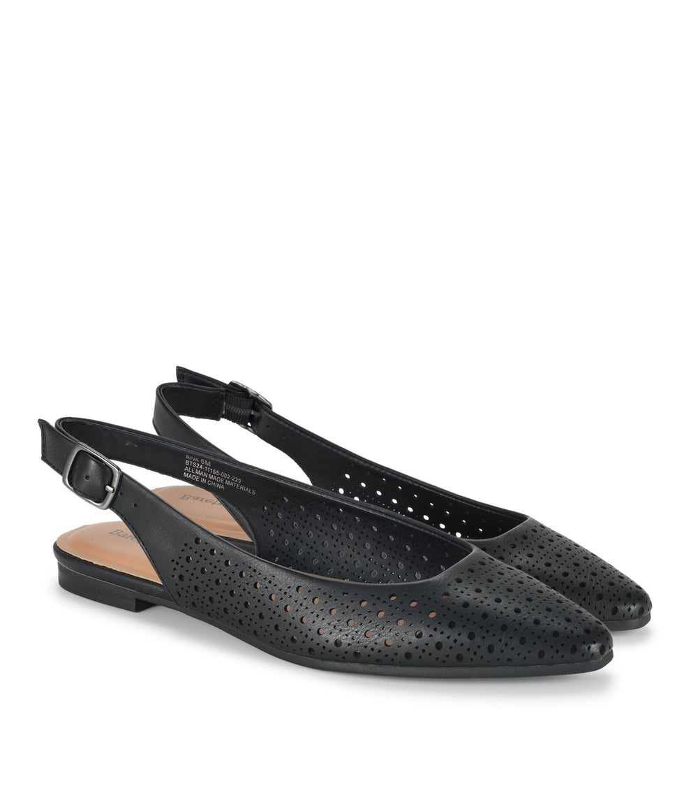 Riva Slingback Flat Black - Women