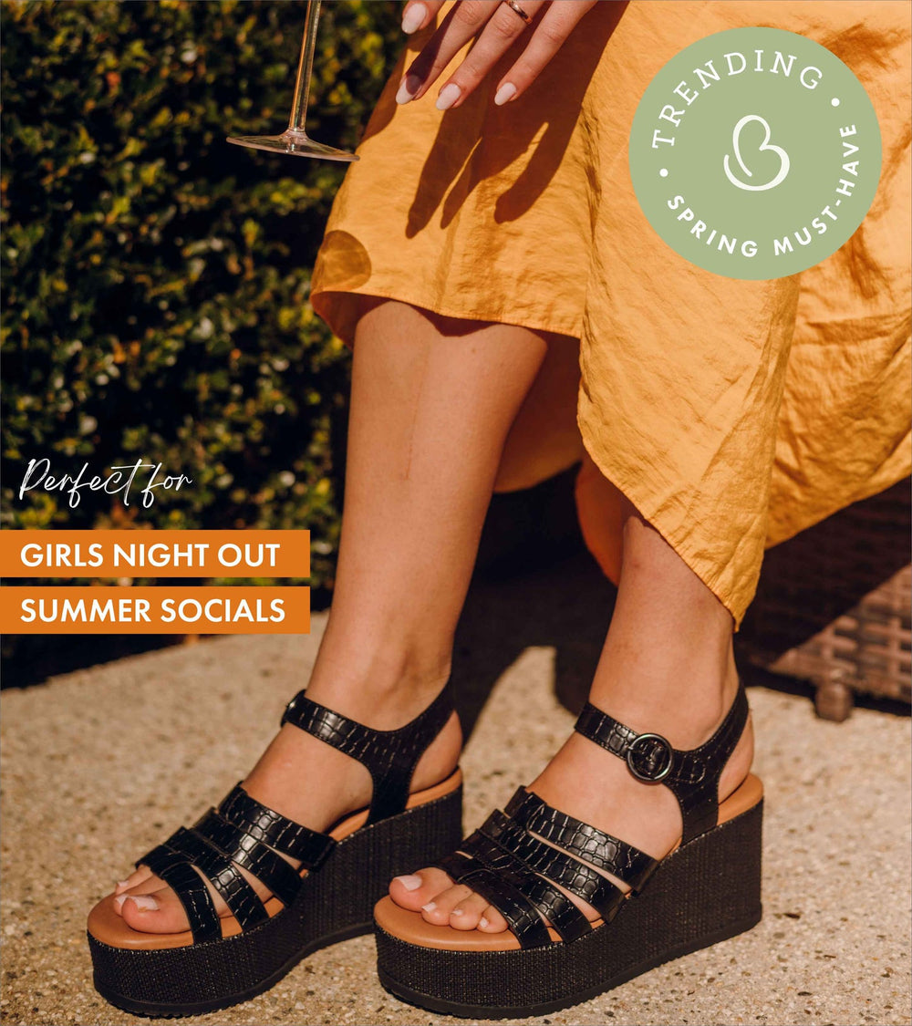 Savannah Wedge Sandal Black - Women