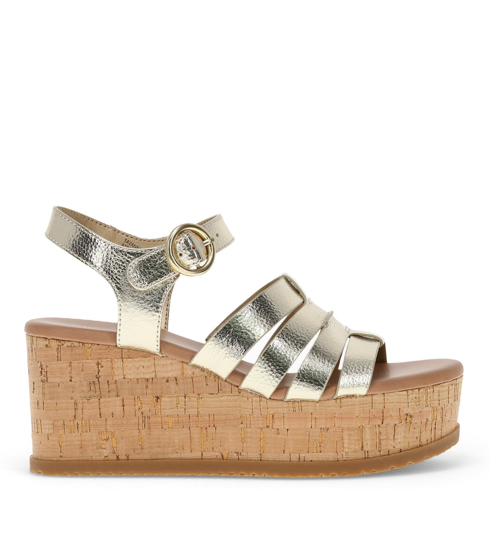 Savannah Wedge Sandal Light Gold - Women