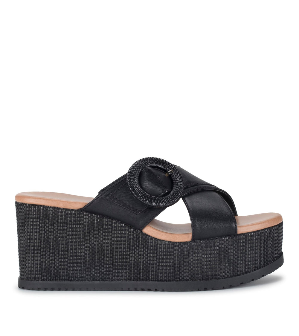 Sydney Wedge Sandal Black - Women