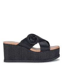 Sydney Wedge Sandal Black - Women