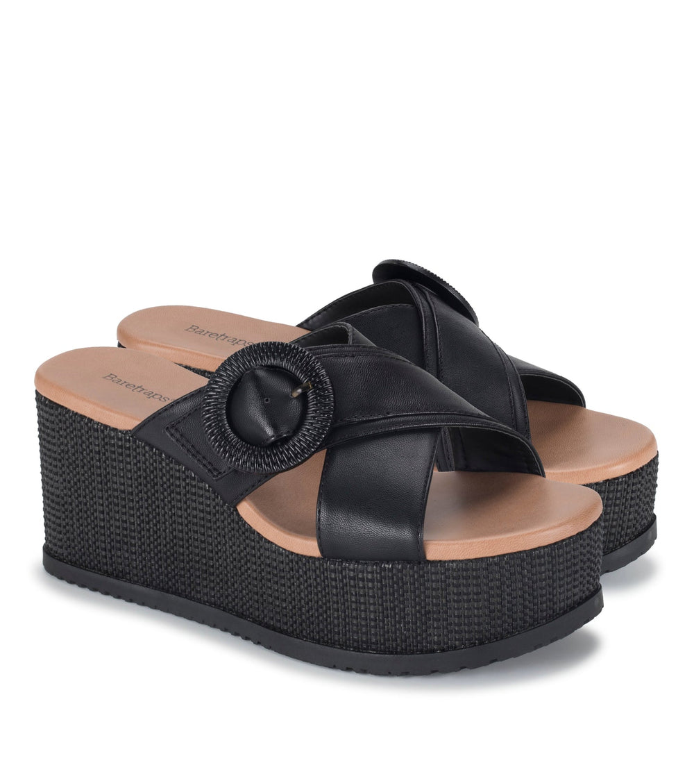 Sydney Wedge Sandal Black - Women