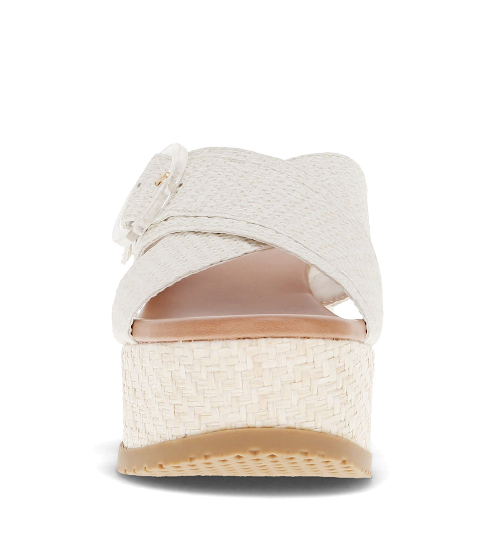 Sydney Wedge Sandal Cream - Women