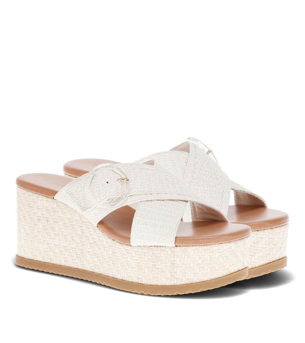 Sydney Wedge Sandal Cream - Women
