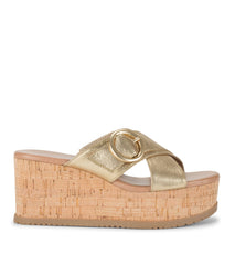 Sydney Wedge Sandal Gold - Women