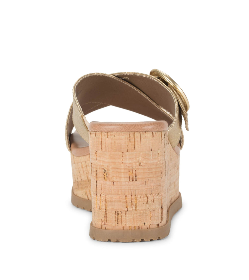 Sydney Wedge Sandal Gold - Women