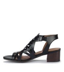 Velvet Block Heel Sandal Black - Women