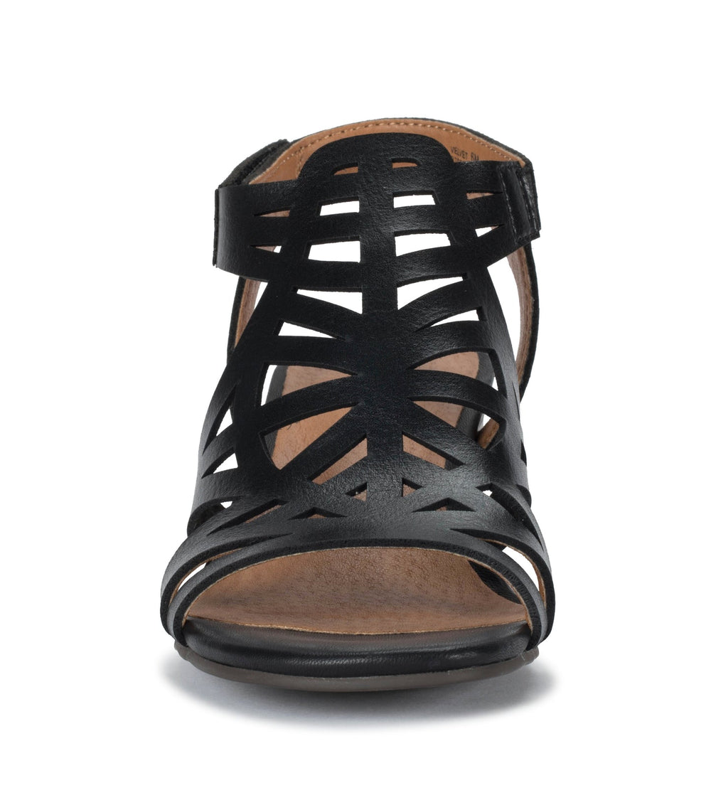 Velvet Block Heel Sandal Black - Women
