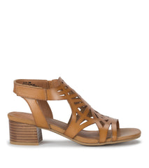 Velvet Block Heel Sandal Caramel - Women