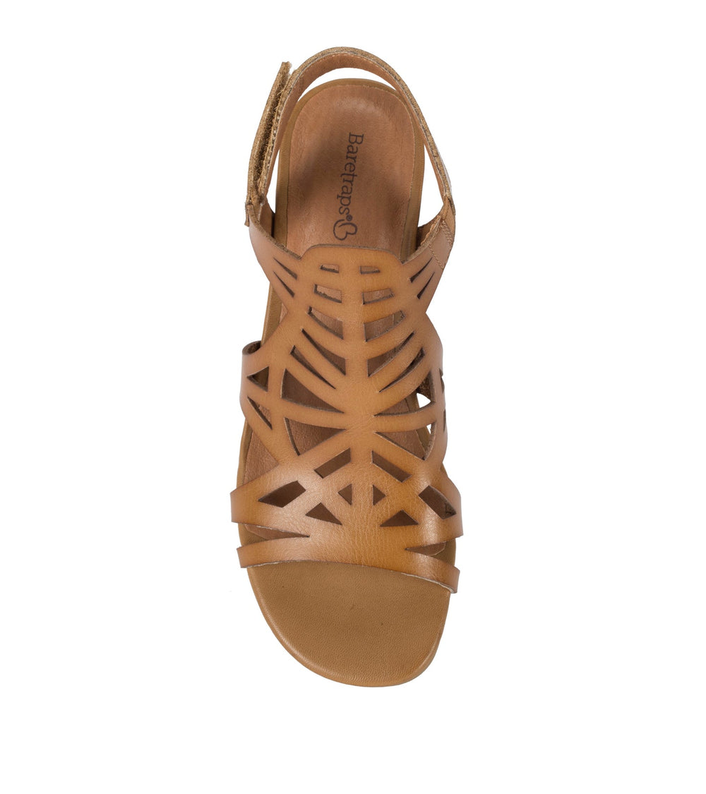 Velvet Block Heel Sandal Caramel - Women