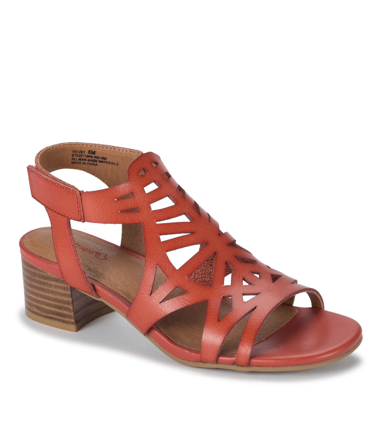 Velvet Block Heel Sandal Paprika - Women
