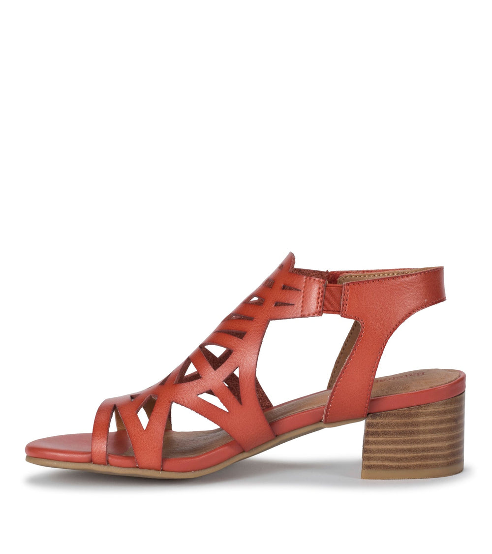 Velvet Block Heel Sandal Paprika - Women