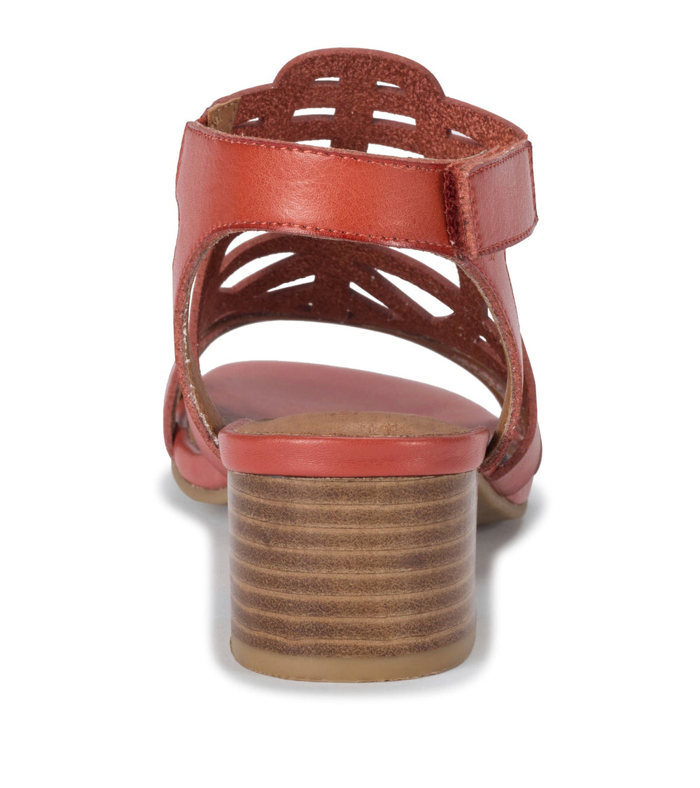 Velvet Block Heel Sandal Paprika - Women