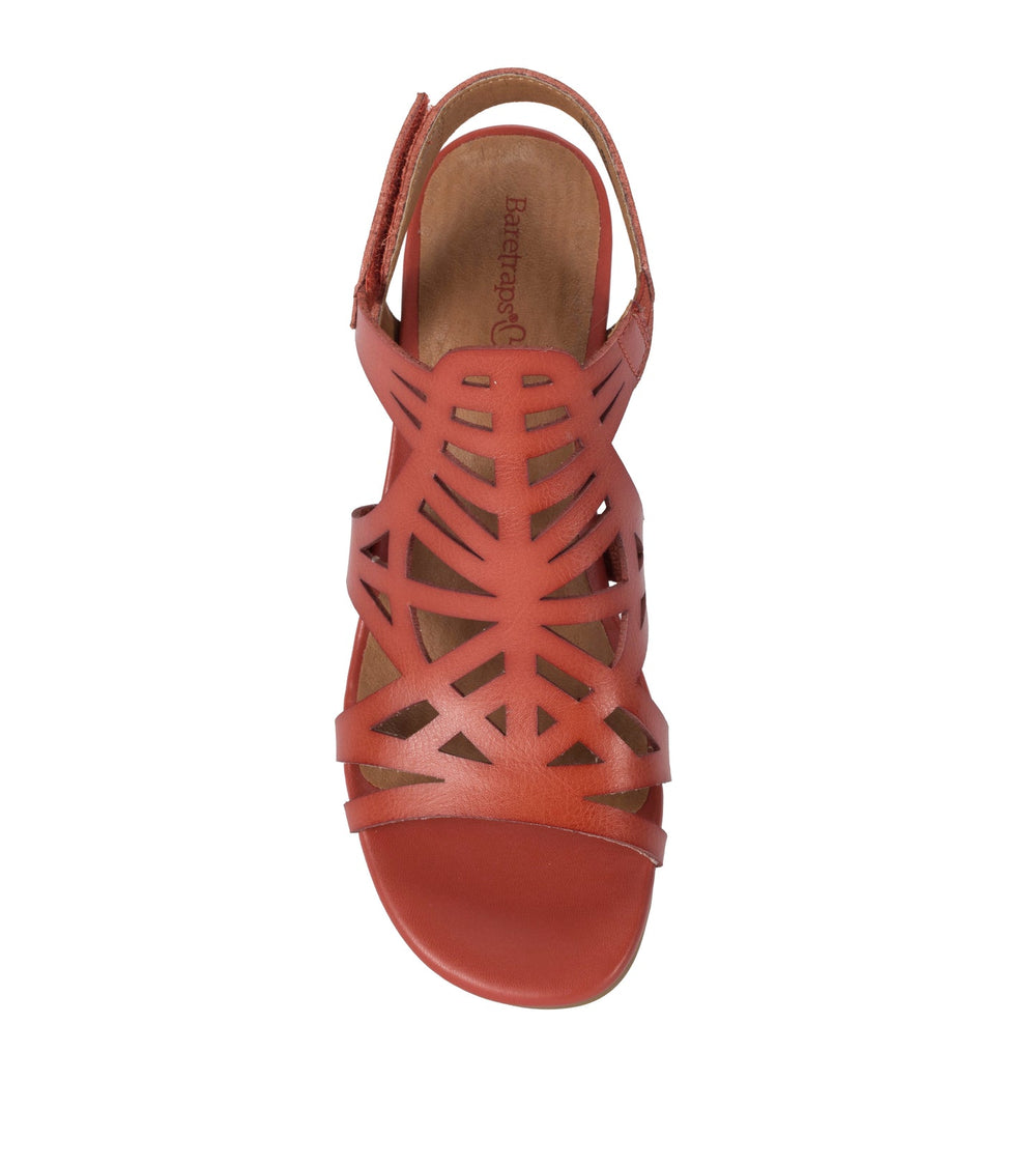 Velvet Block Heel Sandal Paprika - Women
