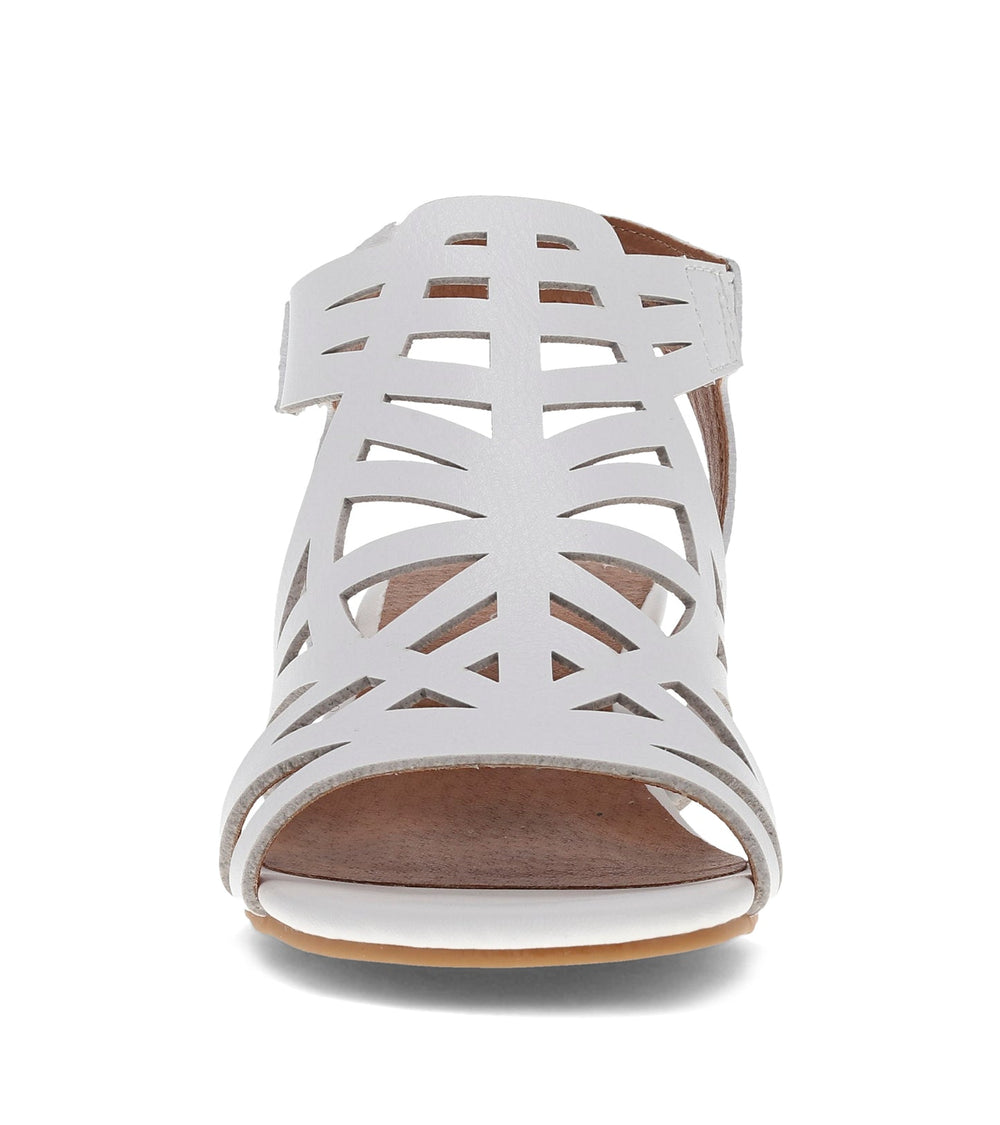 Velvet Block Heel Sandal White - Women
