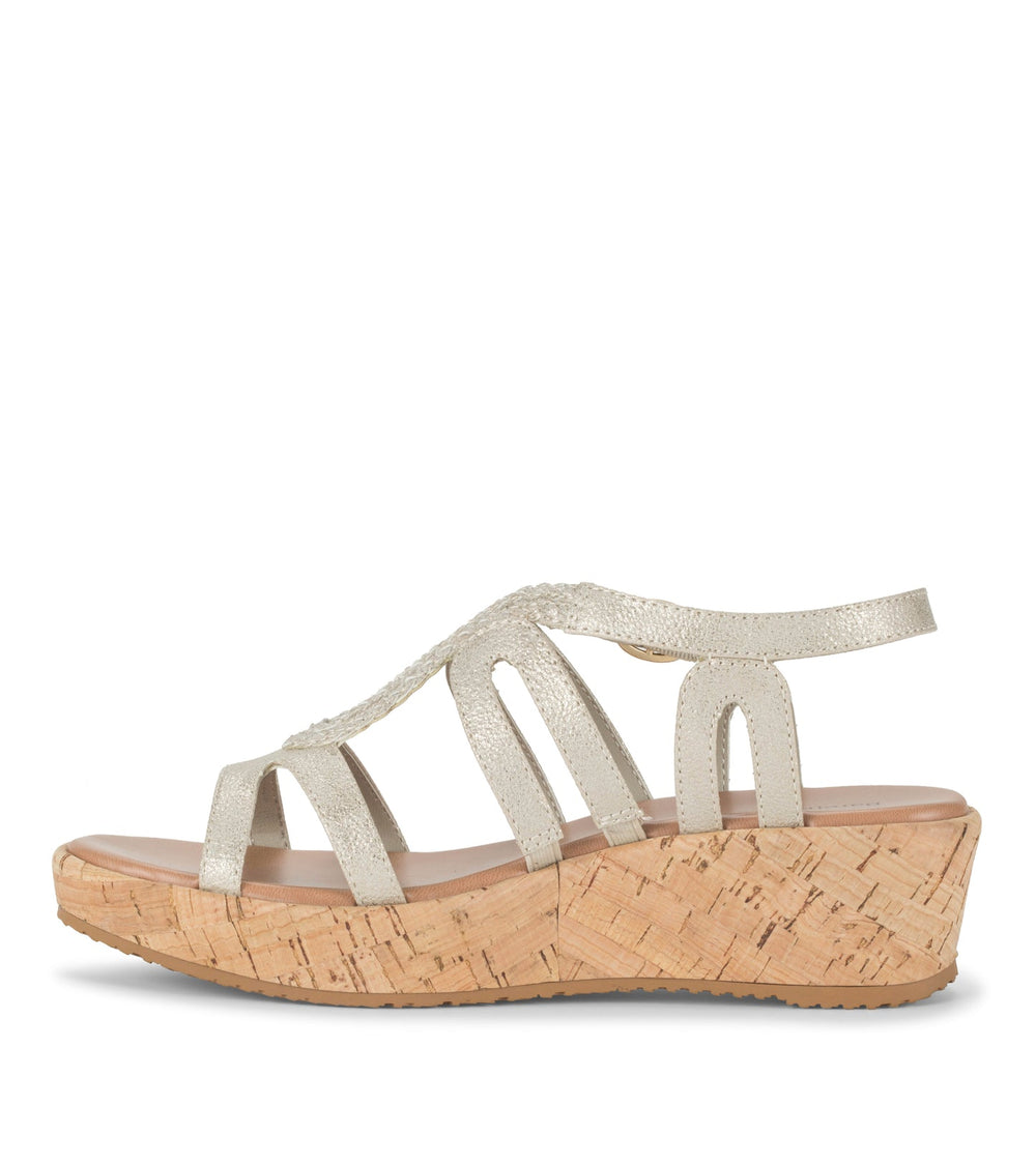 Wilma Wedge Sandal Champagne - Women