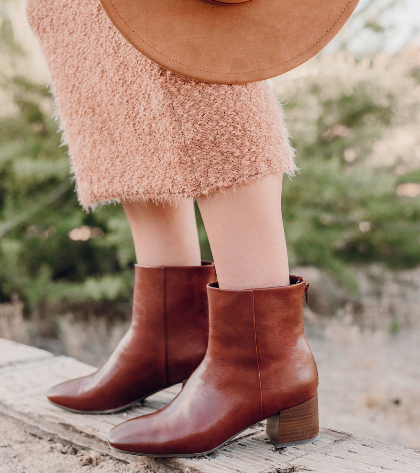 Bessie Block Heel Bootie Bloodstone - Women