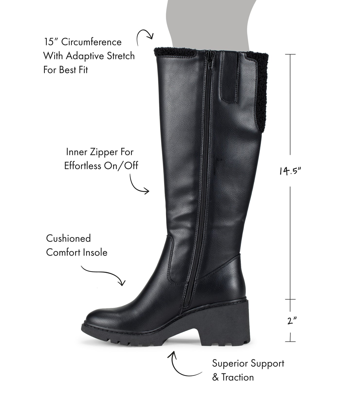 Dalary Tall Boot Black - Women