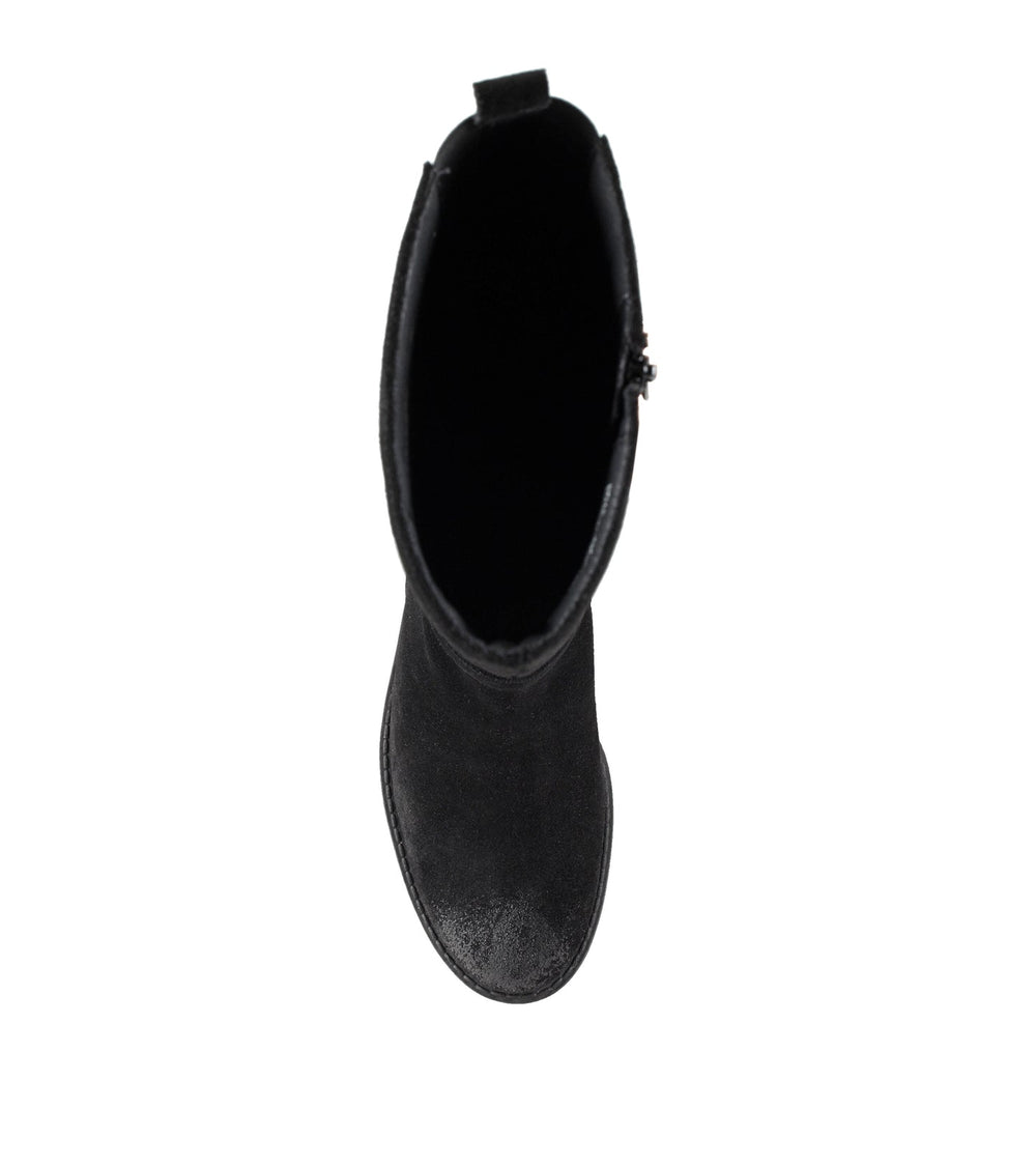 Della Tall Boot Black Suede - Women