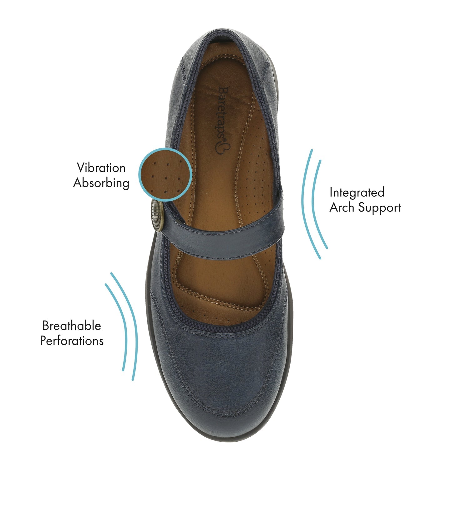 Joesie Mary Jane Flat Dark Navy - Women