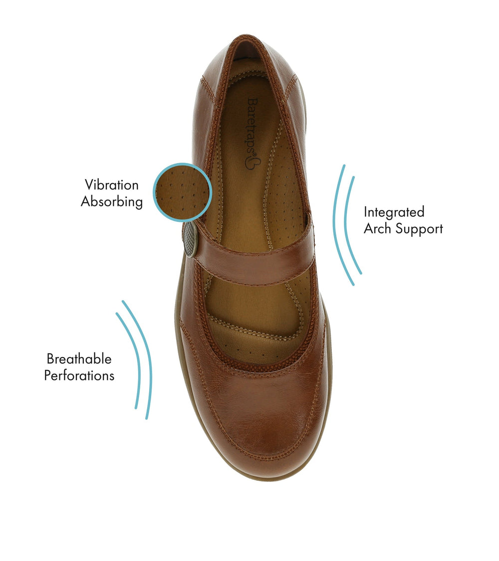 Joesie Mary Jane Flat Mahogany - Women