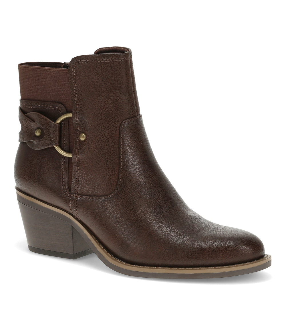 Luella Block Heel Bootie Dark Brown - Women