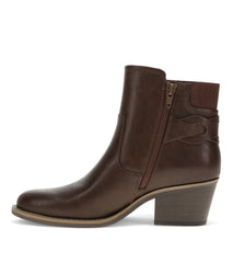 Luella Block Heel Bootie Dark Brown - Women