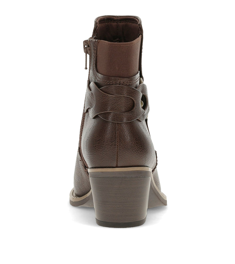Luella Block Heel Bootie Dark Brown - Women