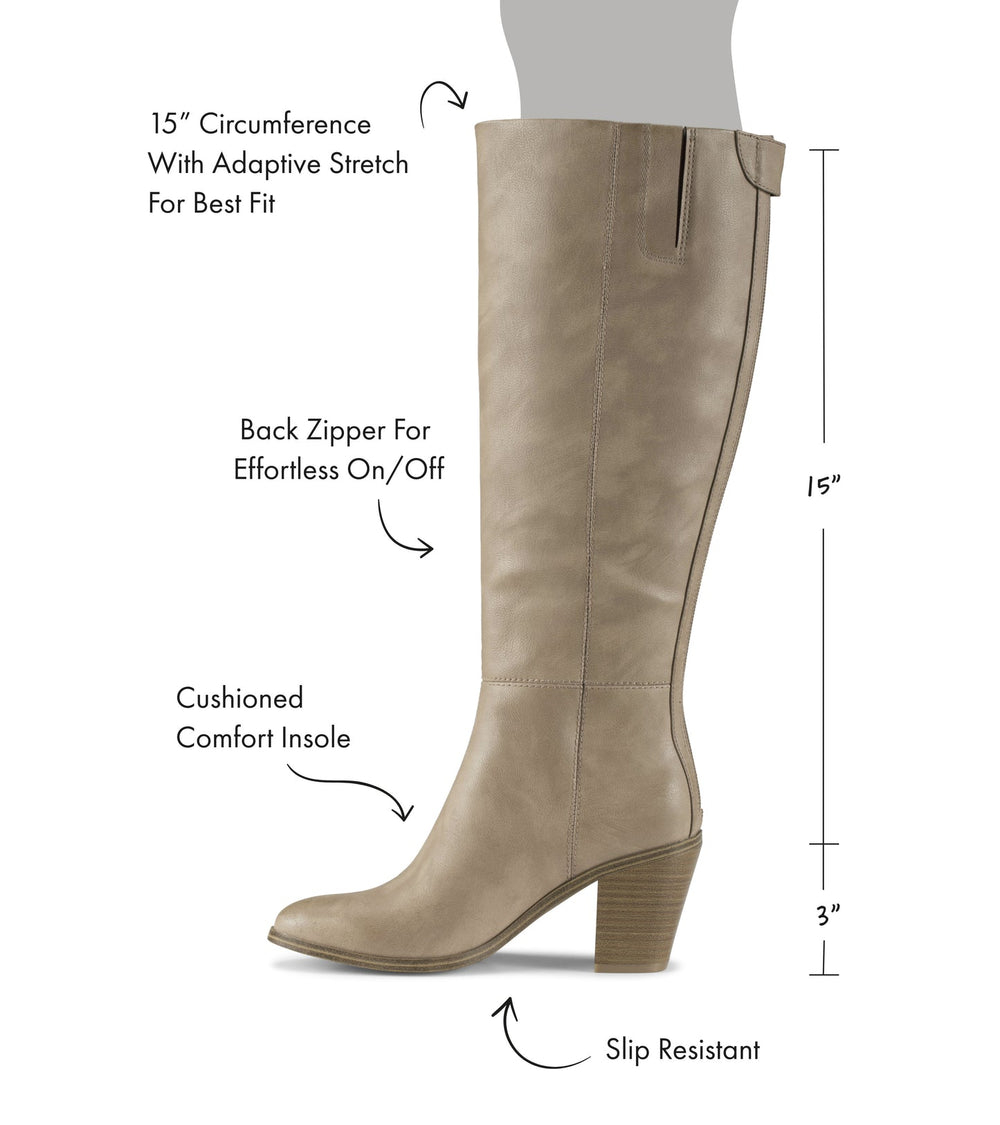 Kiara Tall Boot Light Mushroom - Women
