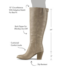 Kiara Tall Boot Light Mushroom - Women