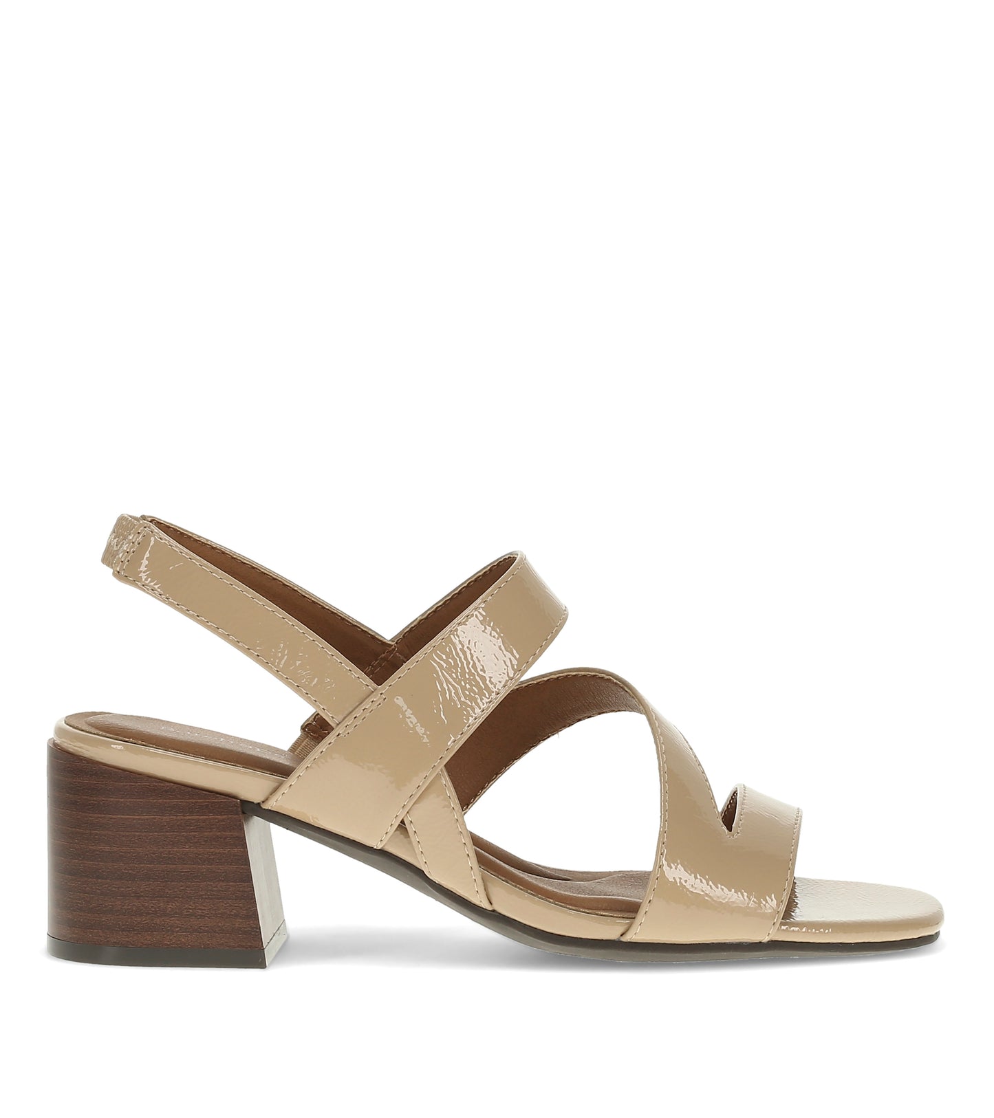 Posha Block Heel Sandal Latte Patent - Women