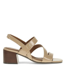 Posha Block Heel Sandal Latte Patent - Women