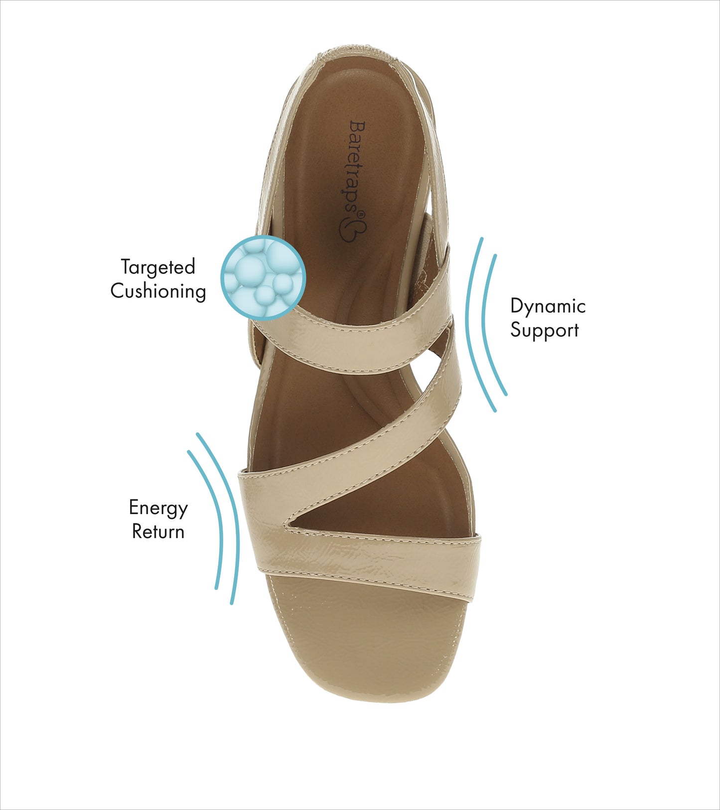 Posha Block Heel Sandal Latte Patent - Women