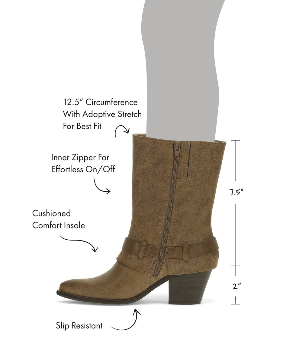 Yamura Midi Boot Taupe - Women