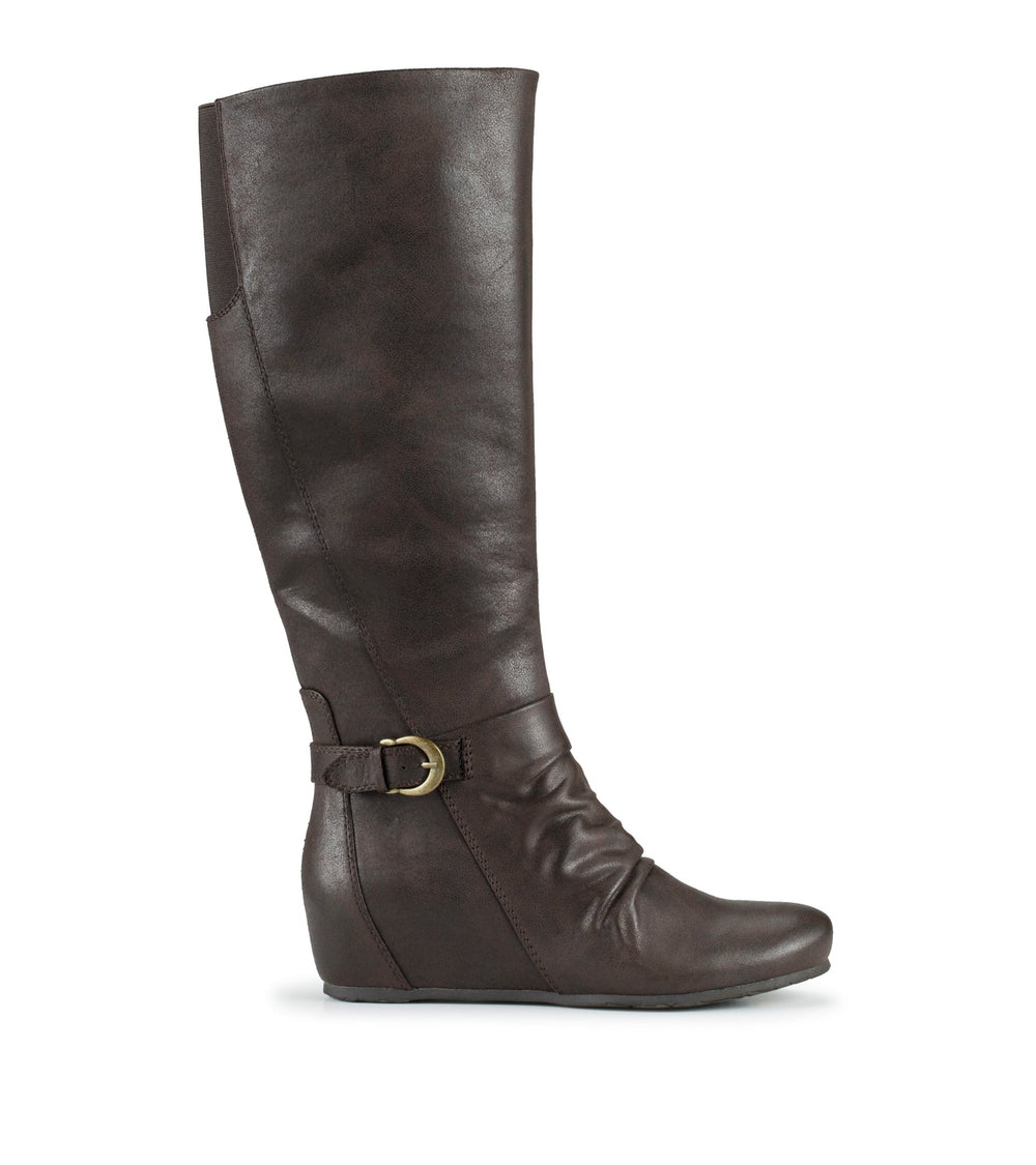 Sammy Tall Wedge Boot Dark Brown - Women