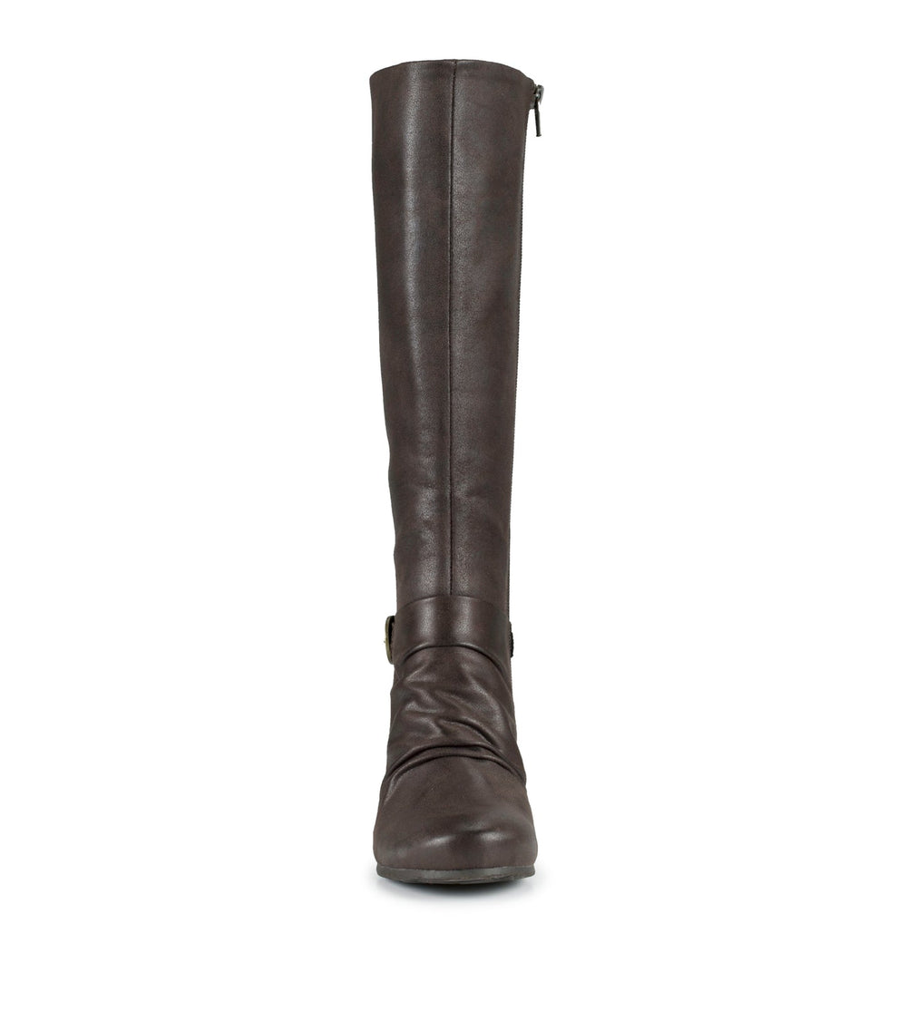 Sammy Tall Wedge Boot Dark Brown - Women
