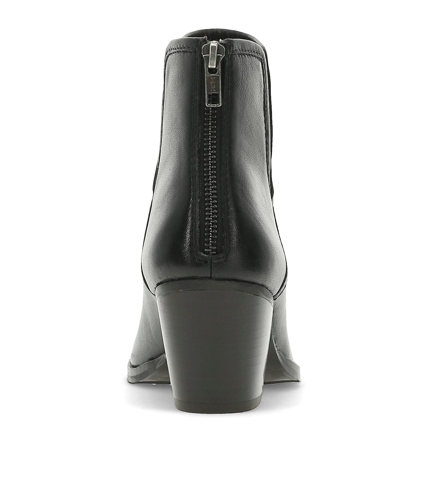 Nanny Block Heel Bootie Black Leather - Women