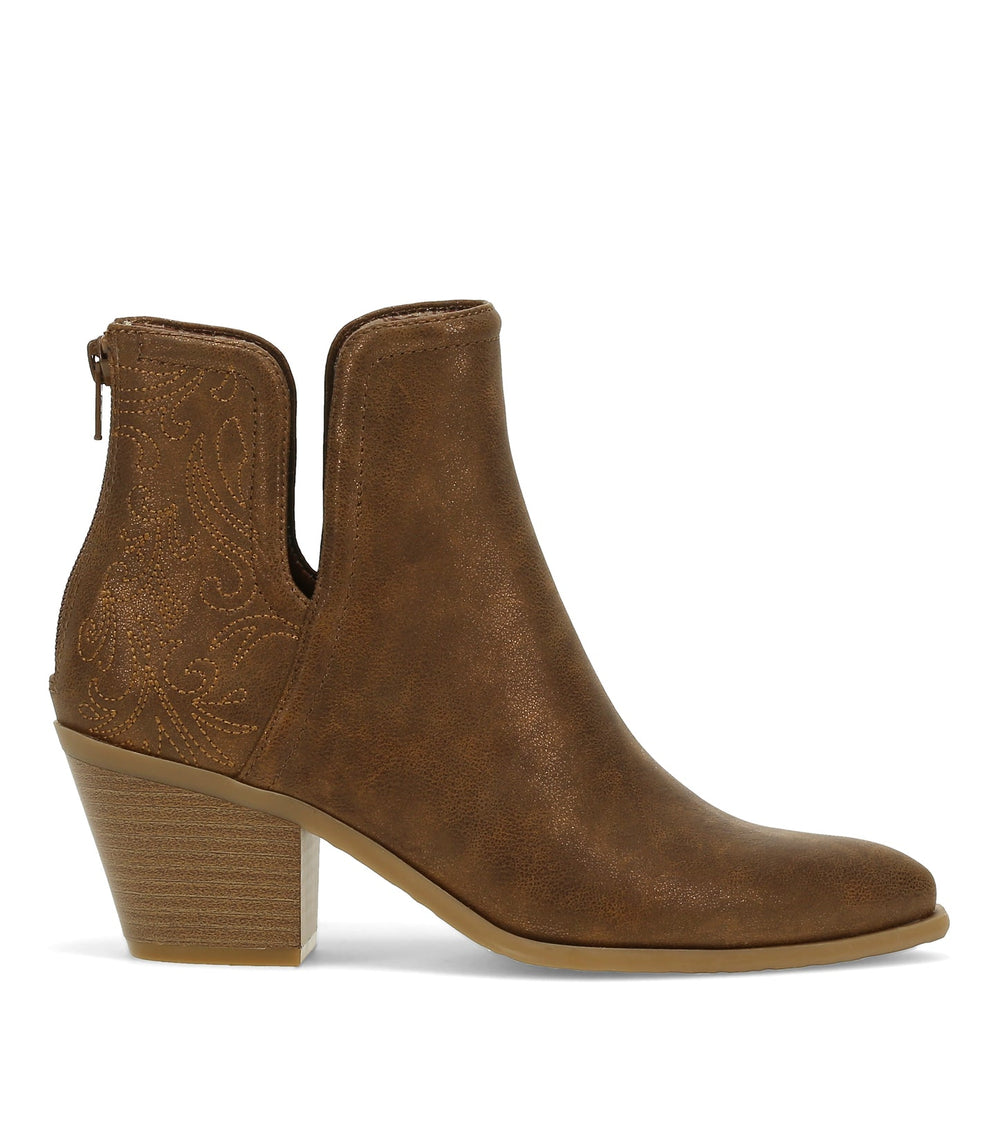Yara Block Heel Bootie Bronze - Women