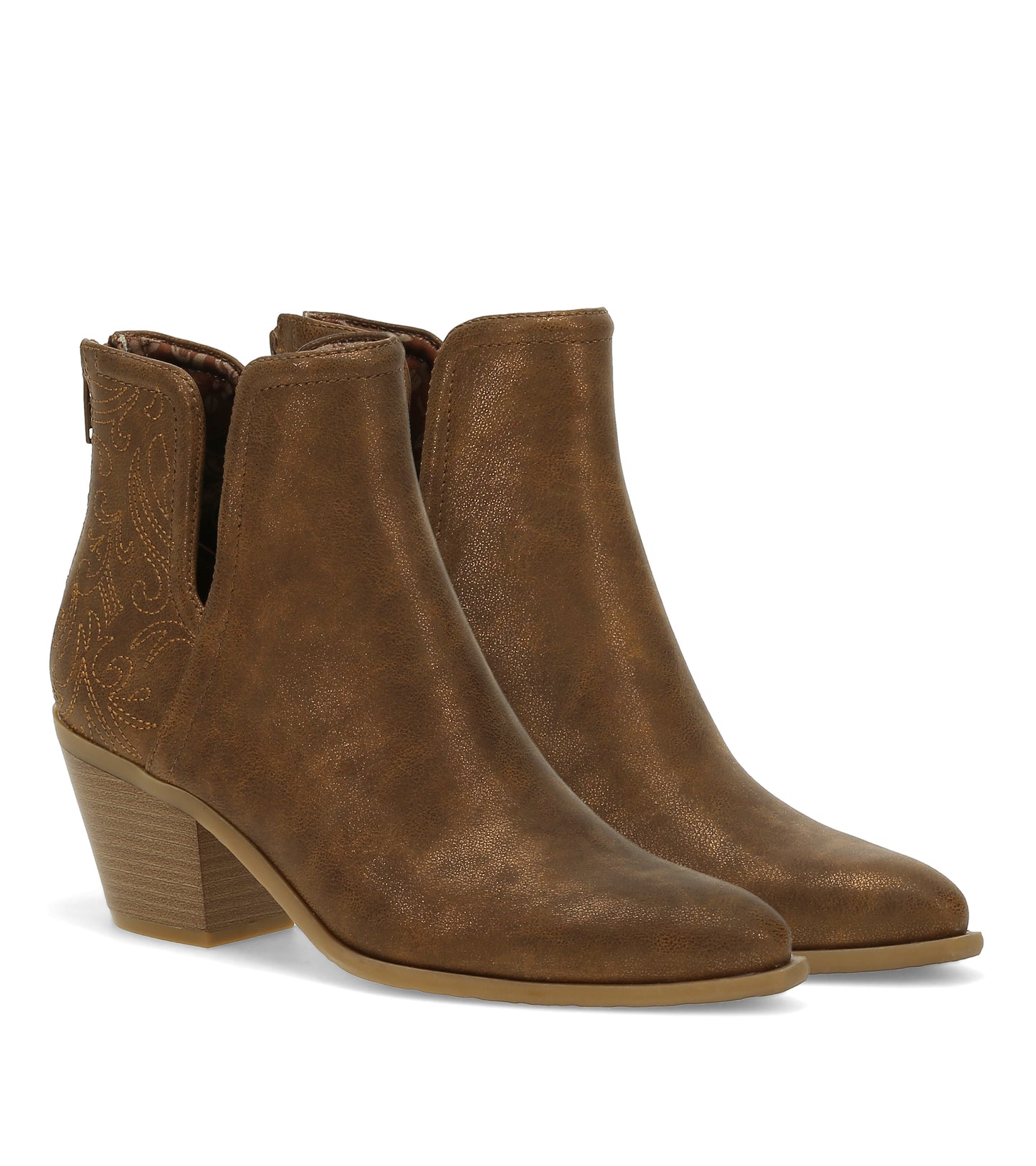 Yara Block Heel Bootie Bronze - Women