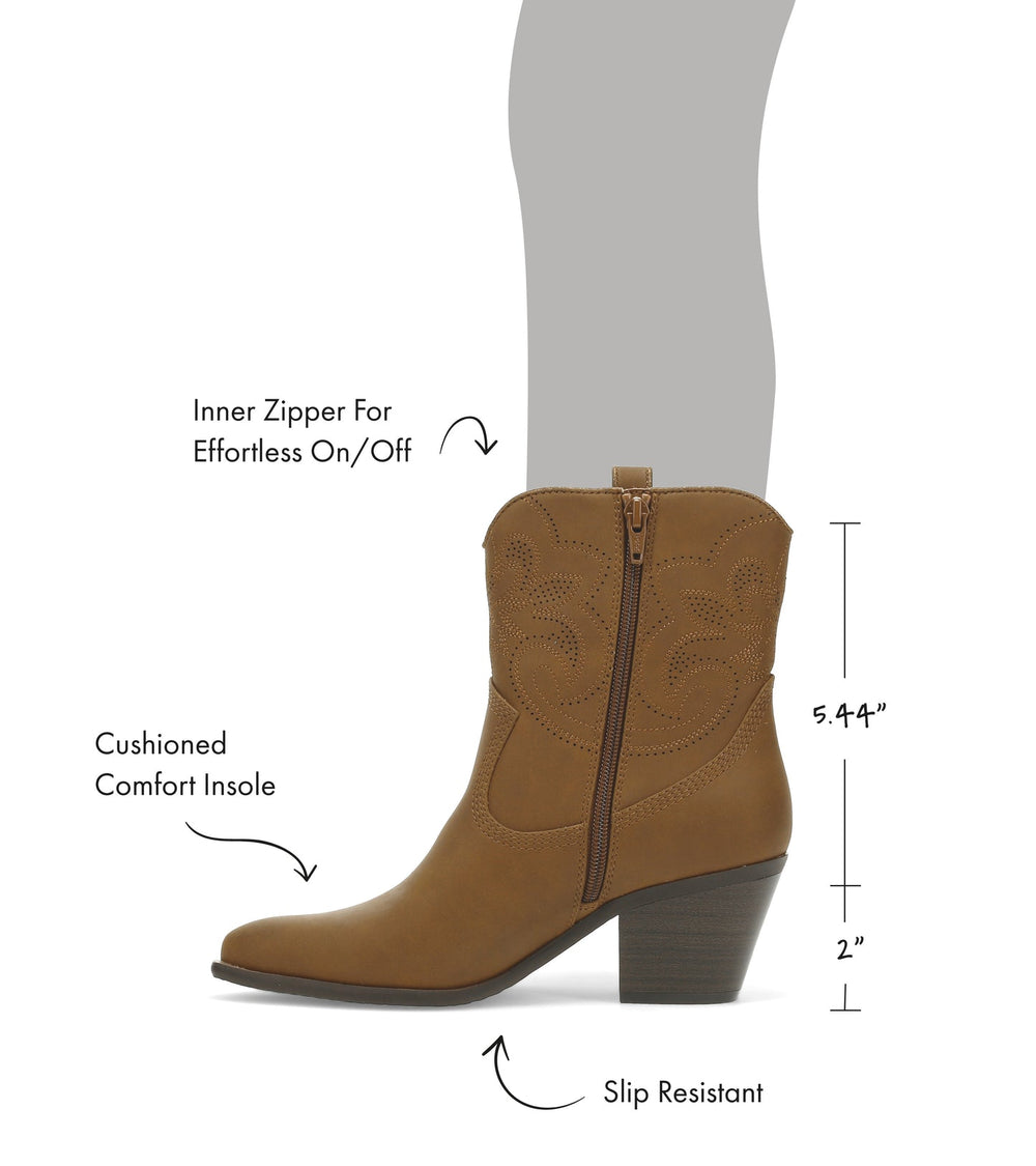 Yenni Western Boot Walnut - Women