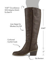 Laryssa Riding Boot Dark Brown - Women