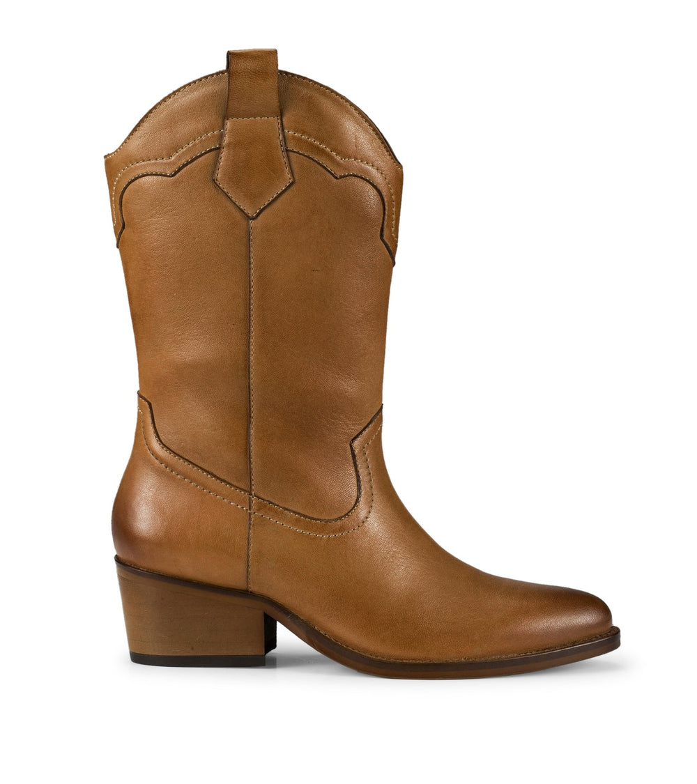 Nita Western Boot Cognac Leather - Women