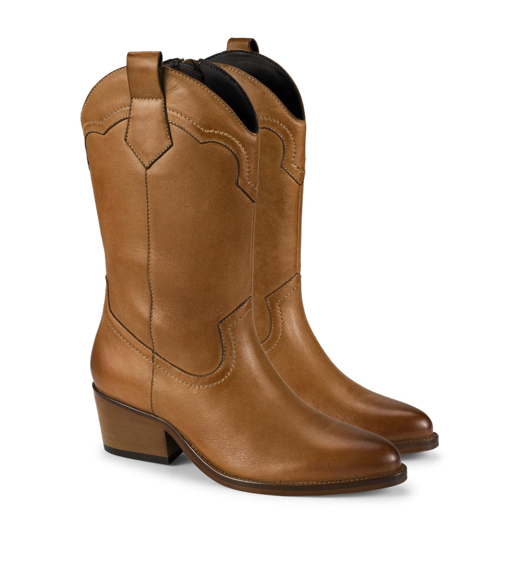 Nita Western Boot Cognac Leather - Women